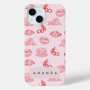 Coque Case-Mate iPhone Monogramme personnalisé Charmante Fille Cerise Fra
