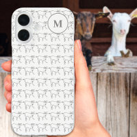 Monogramme personnalisé chèvre noir et blanc
