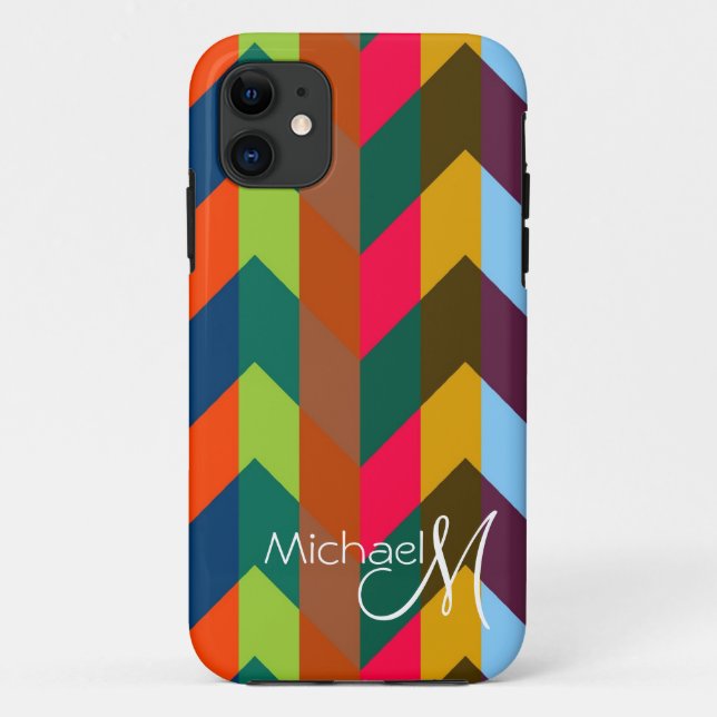Coques Case-Mate iPhone Monogramme personnalisé Chevron Zigzag 10 (Dos)