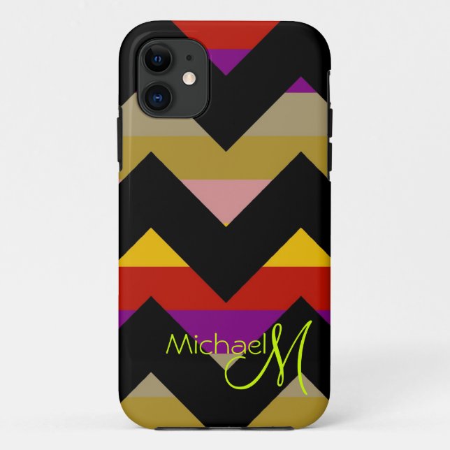 Coques Case-Mate iPhone Monogramme personnalisé Chevron Zigzag 6 (Dos)