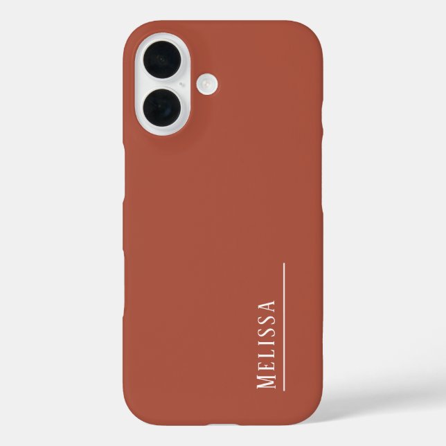 Coques Case-Mate iPhone monogramme personnalisé, couleur terre cuite (Verso)