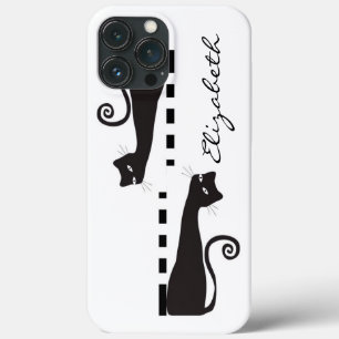 Case-Mate iPhone Case Monogramme personnalisé de chat noir