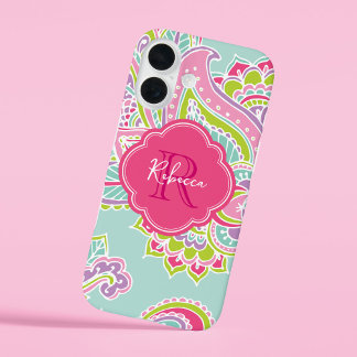 Coque Pour iPhone 16 Monogramme personnalisé de la marguerite de la men