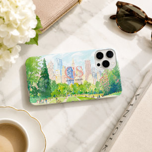 Coque Case-Mate iPhone Monogramme personnalisé de la skyline du parc de l