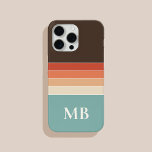 Coque Case-Mate iPhone Monogramme personnalisé des bandes rétro<br><div class="desc">Coque iphone de monogramme personnalisé Retro Stripes</div>