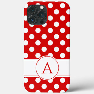 Case-Mate iPhone Case Monogramme Personnalisé Des Pois Rouge Et Blanc