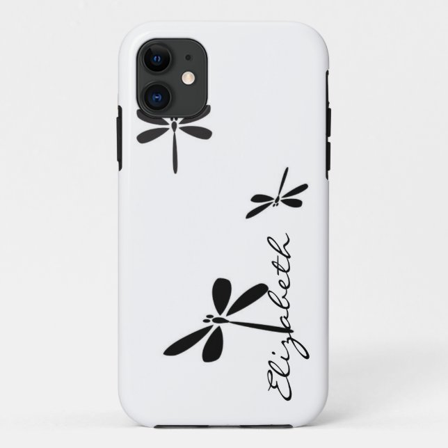 Coques Case-Mate iPhone Monogramme personnalisé Dragonfly (Dos)