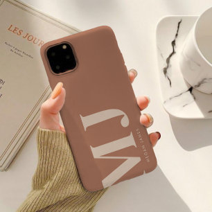 Coque Case-Mate iPhone Monogramme Personnalisé en Terre Cuite Moderne