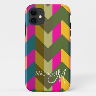 Coque Case-Mate iPhone Monogramme personnalisé Géométrique Chevron Zigzag