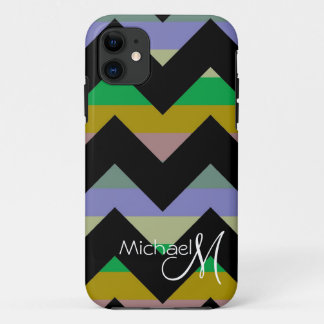 Coque Case-Mate iPhone Monogramme personnalisé Géométrique Chevron Zigzag