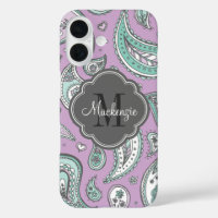 Monogramme personnalisé Lilac Bohemian Paisley