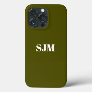 Case-Mate iPhone Case Monogramme personnalisé minimaliste vert mousse d'