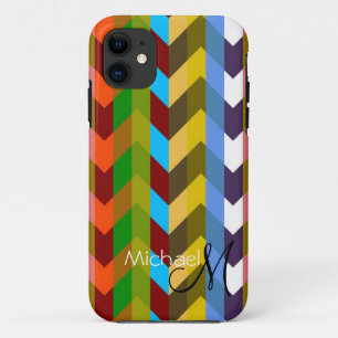 Coques Pour iPhone Monogramme personnalisé Moderne Chevron Zigzag 10