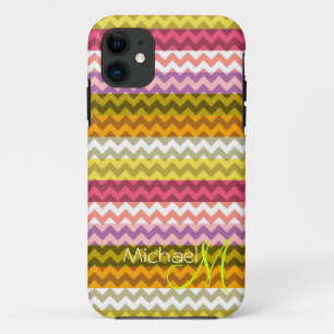 Coques Pour iPhone Monogramme personnalisé moderne Chevron Zigzag 7
