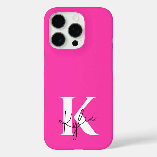 Coques Case-Mate iPhone Monogramme personnalisé moderne et dynamique Nom (Verso)