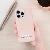 Monogramme personnalisé moderne Nom rose