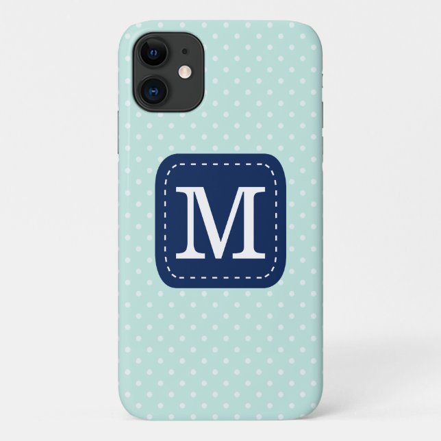 Coques Case-Mate iPhone Monogramme personnalisé Motif de point de la polic (Dos)