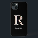 Case-Mate iPhone Case Monogramme personnalisé noir élégant<br><div class="desc">Ce boîtier de téléphone portable design unique dispose d'un monogramme en trois couleurs — regardez attentivement et vous verrez par vous-même.  Ceci est placé contre un arrière - plan noir.   Toute question de design,  envoyez un email à charmdesignstudio@rcn.com et nous serons heureux de vous aider.</div>