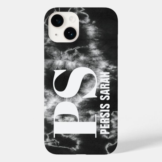 Coques Case-Mate iPhone Monogramme personnalisé Nom initial Dye à nouilles (Verso)