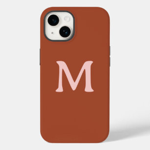 Coque Case-Mate iPhone Monogramme personnalisé orange brûlé