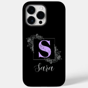 Coque Case-Mate iPhone Monogramme personnalisé papillon floral violet - L
