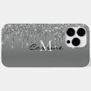 Coque Case-Mate iPhone Monogramme personnalisé Parties scintillant d'arg