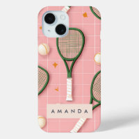 Monogramme Personnalisé Retro Tennis Racket Motif
