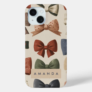 Coque Case-Mate iPhone Monogramme Personnalisé Retro Vintage Bow Motif