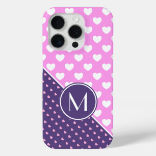 Coque Case-Mate iPhone Monogramme Personnalisé Rosé Et Violet Flashy