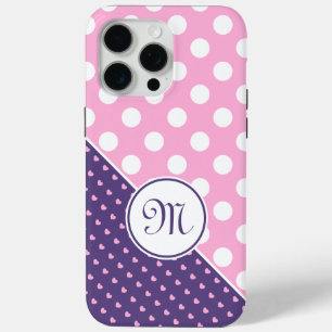 Coque Case-Mate iPhone Monogramme Personnalisé, Rose, Purple Et Blanc Po