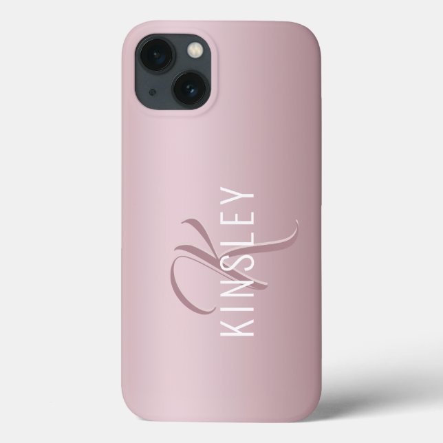 Coques Case-Mate iPhone Monogramme personnalisé Rose tendance (Verso)