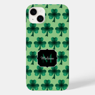 Coque Case-Mate iPhone Monogramme personnalisé Shamrock Emerald Green Spa