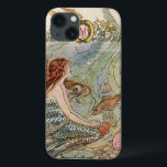 Coques Pour iPhone Monogramme personnalisé sous la sirène Vintage de<br><div class="desc">Beau votre monogramme sous la mer Vintage Mermaid Decor coque.</div>