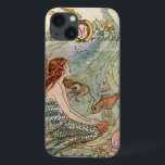 Coques Pour iPhone Monogramme personnalisé sous la sirène Vintage de<br><div class="desc">Beau votre monogramme sous la mer Vintage Mermaid Decor coque.</div>