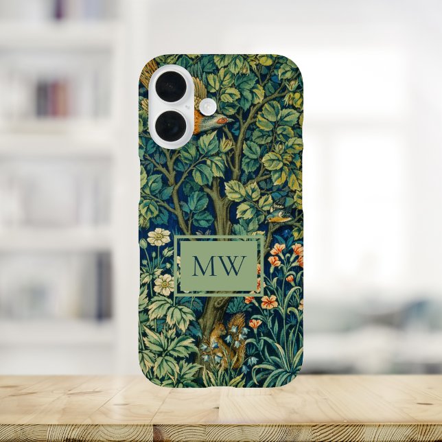 Coques Case-Mate iPhone Monogramme personnalisé William Morris Pheasant (Créateur téléchargé)