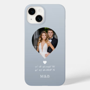 Coque Case-Mate iPhone Monogramme Photo Cœur Romantique Coordonnées Moder
