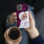 Coque Case-Mate iPhone Monogramme Photo Moderne Marbre Floral Nom personn<br><div class="desc">Monogramme Photo Moderne Marbre Floral Personnalisé Nom iPhone Boîtes dispose de votre photo préférée sur un arrière - plan de fleurs en marbre et violet. Personnalisez avec votre monogramme et votre nom personnalisés en modifiant le texte dans la zone de texte fournie. Conçu par ©Evco Studio www.zazzle.com/store/evcostudio</div>
