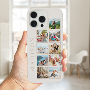Coque iPhone 16 Pro Max Monogramme photo personnalisée minimaliste moderne