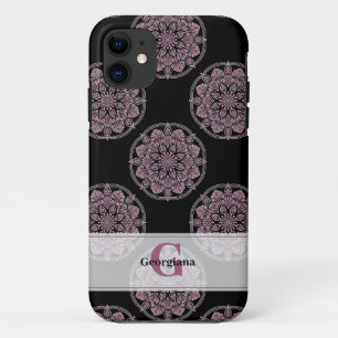 Case-Mate iPhone Case Monogramme Pink Floral Fronds Polka Dot Mandala