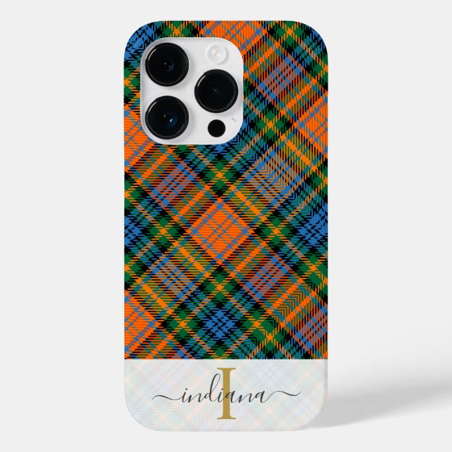 Coques Case-Mate iPhone Monogramme Plaid Rustique Clan Murray Tartan Perso (Verso)