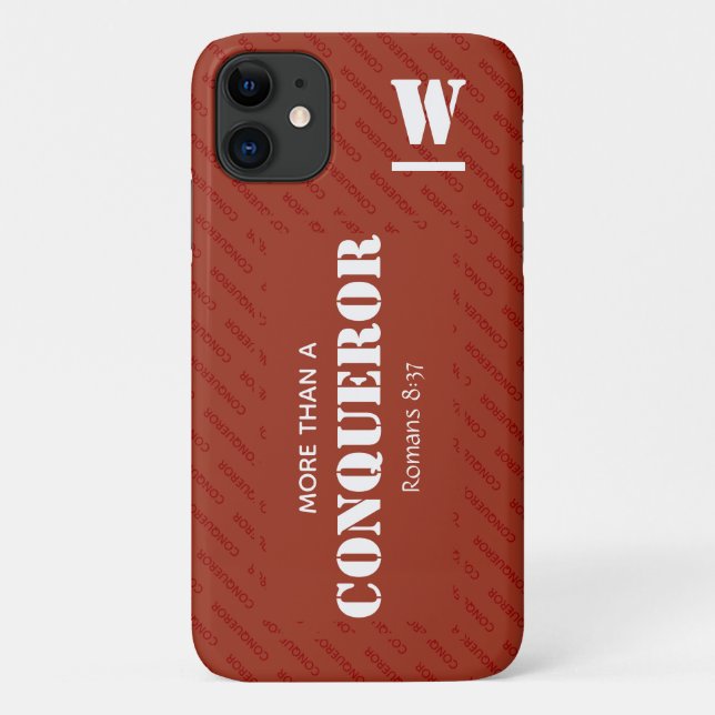 Coques Case-Mate iPhone Monogramme PLUS QU'UN CONQUÉRANT Christian ROUGE (Dos)