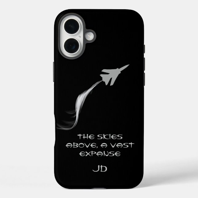 Coques Case-Mate iPhone Monogrammé,Poésie, En vol, Avion avec fumée (Verso)