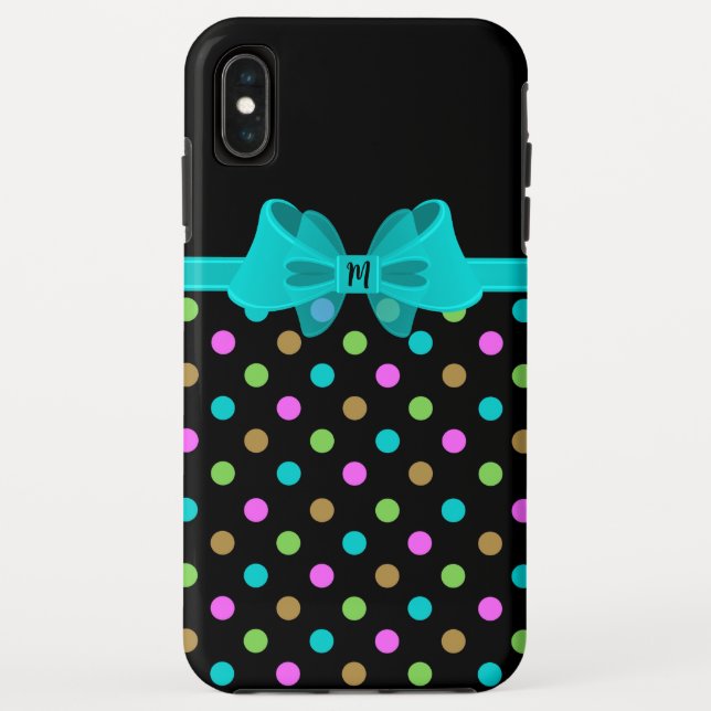 Coques Case-Mate iPhone Monogramme Pois Girly Chic (Dos)
