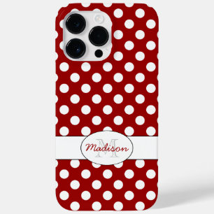 Coque Pour Pour iPhone 14 Pro Max Monogramme pois Rouge Blanc tendance