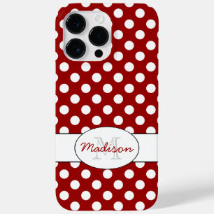 Coque Case-Mate iPhone Monogramme pois Rouge Blanc tendance