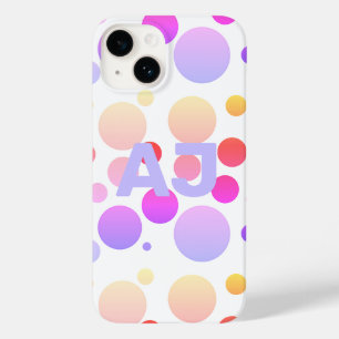 Coque Case-Mate iPhone Monogramme Polka Dot Purple Lilac Ombre