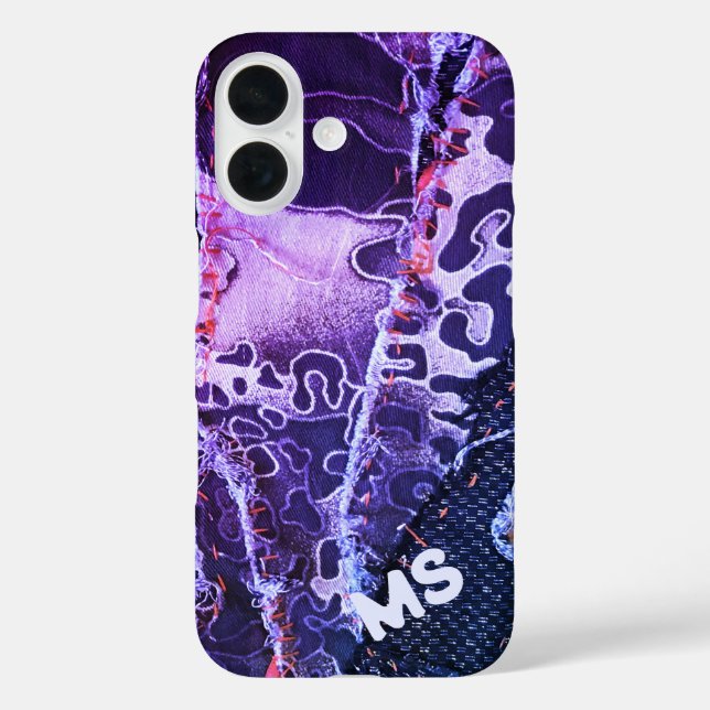 Coques Case-Mate iPhone Monogramme poster de animal léopard rose violet gi (Verso)
