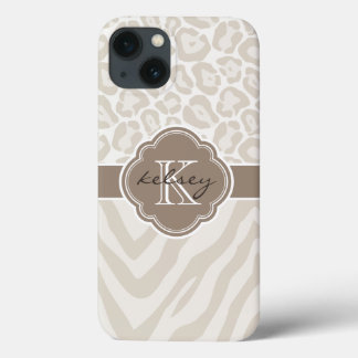 iPhone 13 Case Monogramme Poster de animal neutre