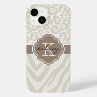 Coque Pour iPhone 14 Monogramme Poster de animal neutre