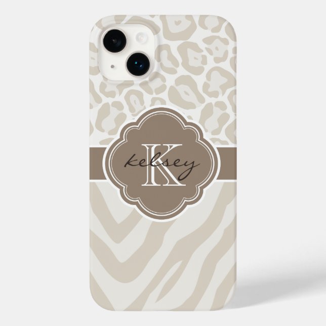 Coques Case-Mate iPhone Monogramme Poster de animal neutre (Verso)
